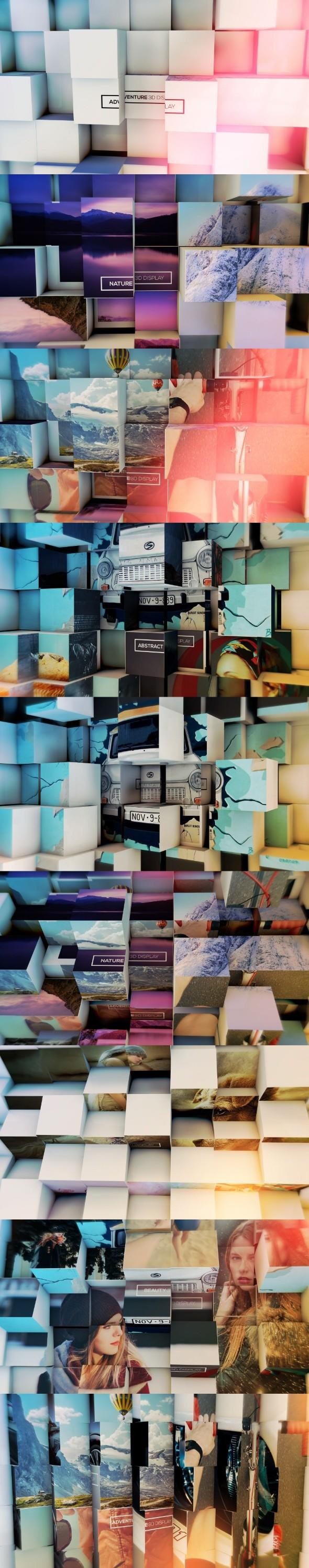 Videohive 3D Cubes Wall Slideshow in 4K 21136123