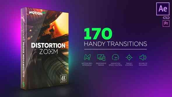 Videohive Distortion Zoom Transitions 21507643