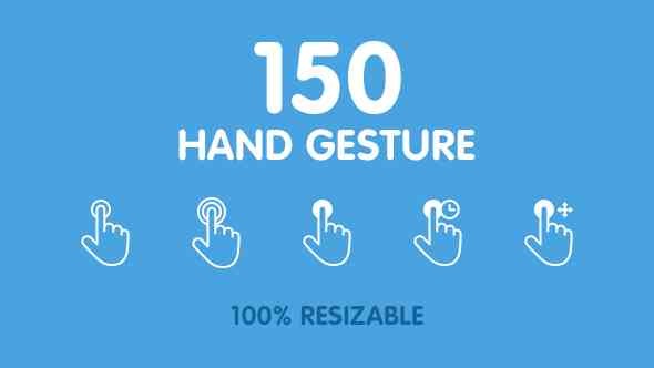 Videohive 150 Animated Hand Gestures 9718552