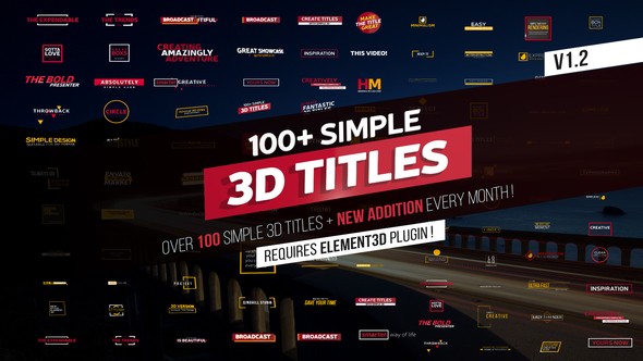 Videohive 100+ Simple 3D Titles V1.2 21991295
