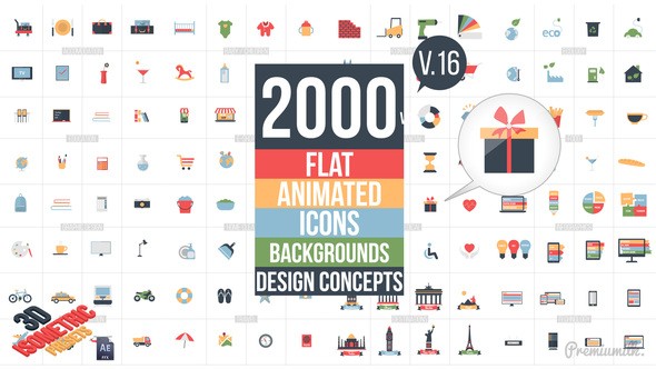 Videohive Flat Animated Icons Library v16 11453830 [Last Update 29/06/18]