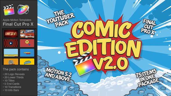 Videohive The YouTuber Pack - Comic Edition V2.0 - Final Cut Pro X 19694213