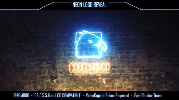 Download Videohive Neon Logo Reveal 16184476