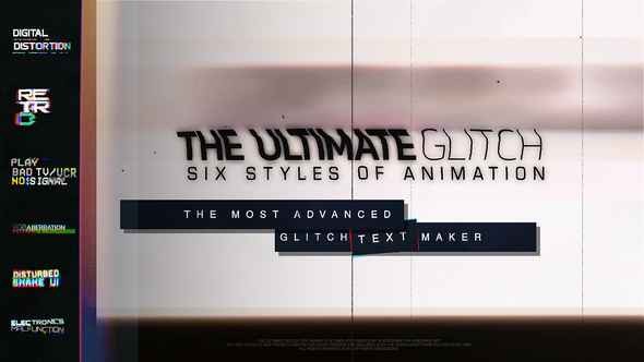 Videohive The Ultimate Glitch Text Maker + 70 Title Animation Presets Pack 23110607