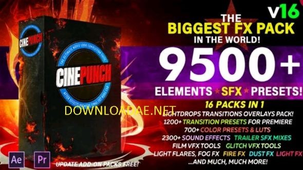 Videohive Videohive CINEPUNCH V.16- The Biggest FX Pack in the World! 20601772 - After Effects Template