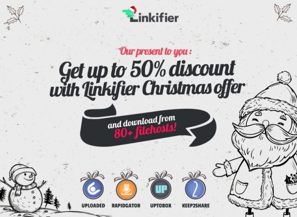 Get up to 50% discount with Linkifier Christmas offer and download from 80+ filehosts!