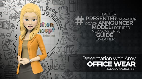 Videohive Presentation With Amy: Office Wear 14544251 - After Effects Project Files