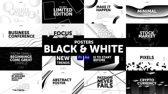 Videohive Posters Black & White 31027999 - After Effects Project Files
