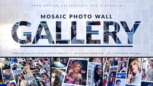 Videohive Mosaic Photo Gallery | Logo Reveal 31061347 - After Effects Project Files