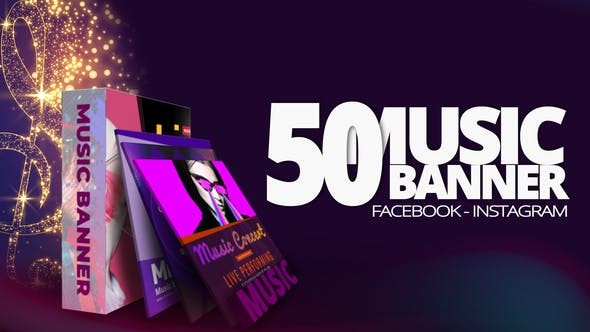 Videohive 50 Music Banners 30144271 - After Effects Project Files