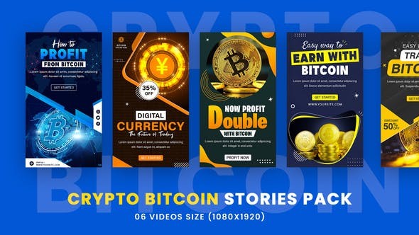 Crypto Bitcoin Stories Pack 35487571 - After Effects Project Files