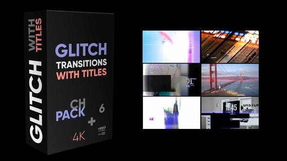 Glitch Transitions With Titles 4K 35721308 -  After Effects Project Files