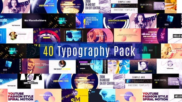 40 Typography Pack 36238386 - After Effects Project Files