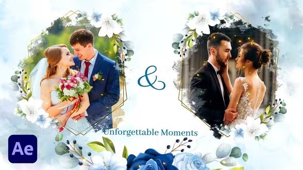 WaterColor and Floral Wedding Slideshow 36831945 - After Effects Project Files