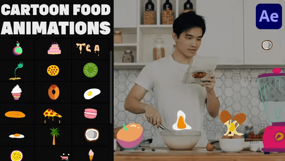 Cartoon Food Animations for After Effects 37208100 - After Effects Project Files