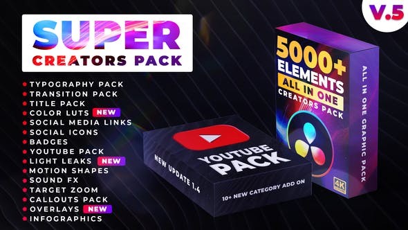 Super Creators Pack (5000+ Elements) for DaVinci Resolve 30929735 Update *Version5* - DaVinci Resolve Templates