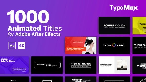 TypoMax - 1000 Animated Titles for After Effects 39625348 - After Effects Project Files