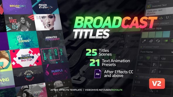 TypeX - Broadcast Pack: Title Animation Presets Library V5.1 20233979 [W Purchase Code]