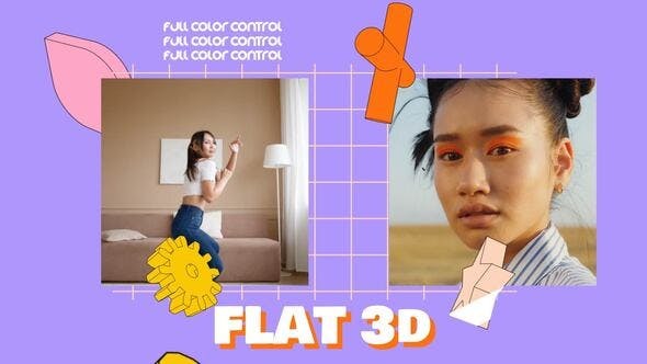Flat 3D Pop Intro 44082748 - After Effects Project Files