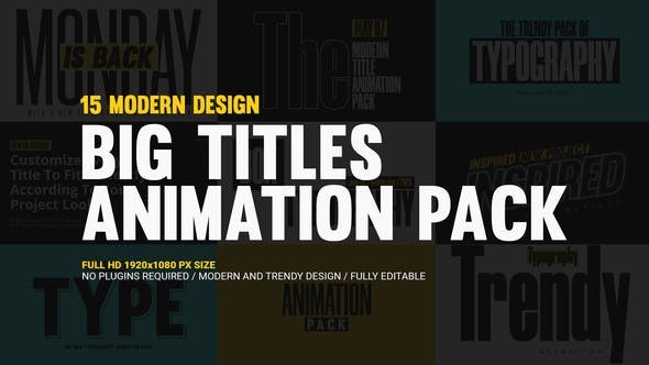 Big Titles Animation Pack 44138670 - After Effects Project Files