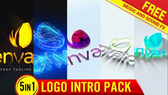 Logo Intro Mega pack logo Reveal minimal logo opener Ident with free music and fx 44237783 - After Effects Project Files
