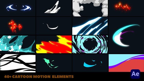 Colorful 2D FX Cartoon Motion Elements [After Effects]