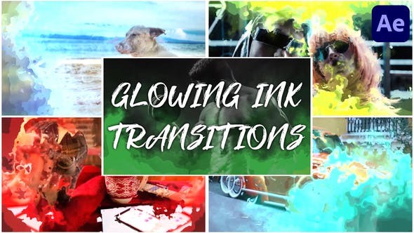Glowing Ink Transitions for After Effects Videohive