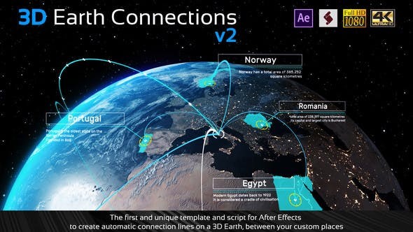 Videohive 3D Earth Connections V2 23573012