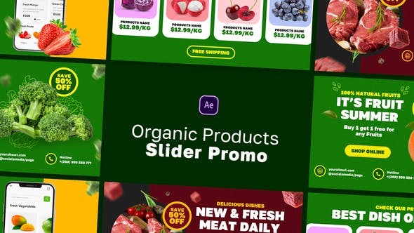 Videohive Organic Products Slider Promo 45654676 - After Effects Project Files