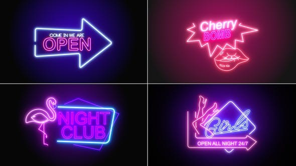 Videohive Neon Signs V1 45555219 - After Effects Project Files