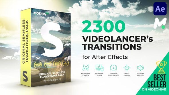 Videohive Videolancer's Transitions | Original Seamless Transitions Pack V9 18967340 - After Effects Project Files