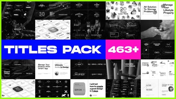 Videohive Ultimate Title Pack Bundle 20 in 1 45731133 - After Effects Project Files