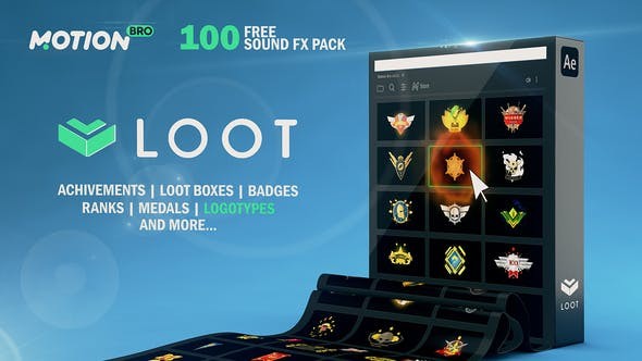 Videohive Loot 1500+ Elements Logo, Achivements, Badges, Awards, Medals v1.0 (AE) 39819031 [with Motion Bro]