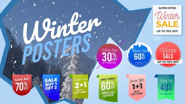 Videohive  Winter Sale Posters & Labels 51331924 - After Effects Project Files