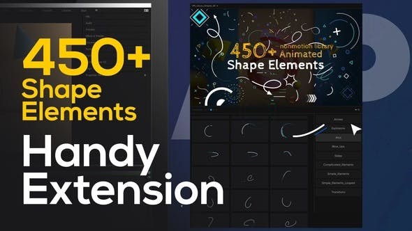 Videohive Shape Elements Pack | Extension 450+ Elements 52246745 - After Effects Project Files